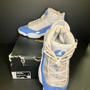 Jordan Blue and Gray High-Top Sneakers